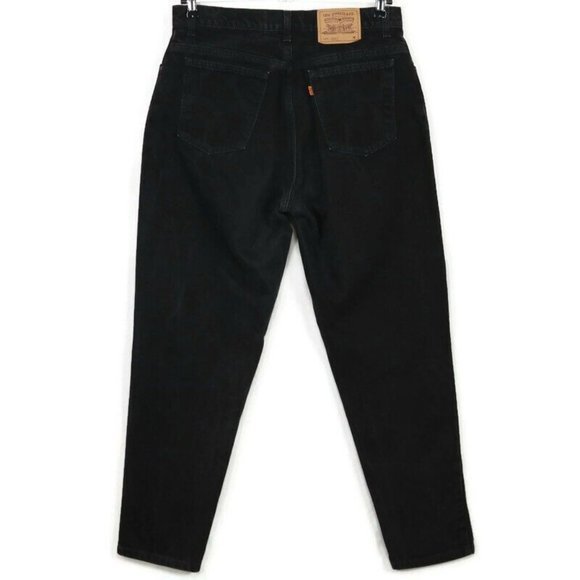 Vintage Levi's 951 Relaxed Fit Tapered Mom Jeans Black Orange Tab 16 x‎ 31 - Picture 1 of 12